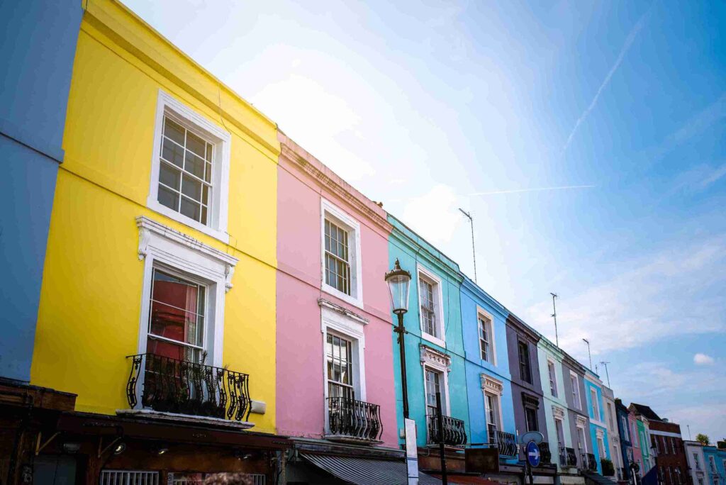 Multi-colored houses